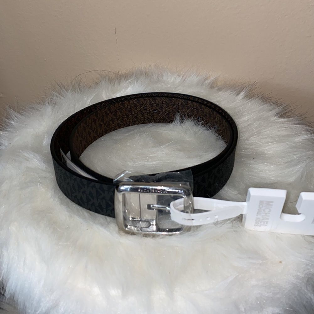 NWT Michael Kors Belt with Charm - Black/ Brown - Size Small